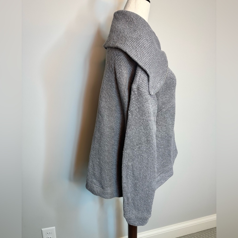 Sz XS Sweaty Betty Restful Boucle Half Zip Sweatshirt in a textured gray cotton - Picture 6 of 13